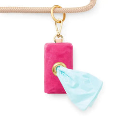 Hot Pink Waxed Canvas Poop Bag Dispenser