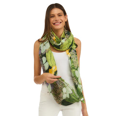 Hydrangea Print Blue Scarf